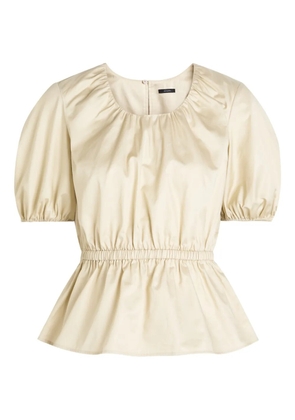 JOSEPH Merlin gathered-detail peplum blouse - Neutrals