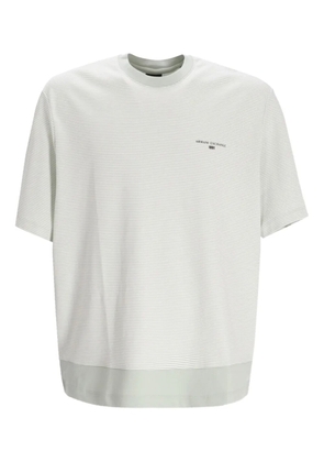 Armani Exchange striped-pattern logo-print T-shirt - Grey