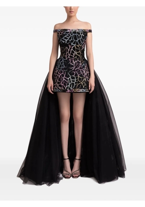 Gemy Maalouf off-shoulder patterned dress - Black