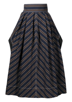 Tory Burch striped flared skirt - Black