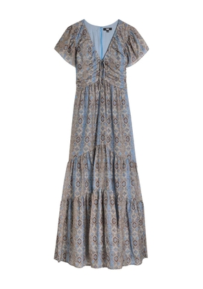 PAIGE Kinga short-sleeve midi dress - Blue