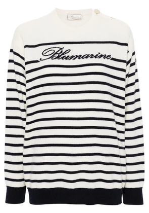Blumarine logo-intarsia sweater - Neutrals