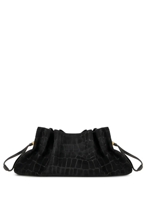 Elisabetta Franchi crocodile-effect clutch bag - Black