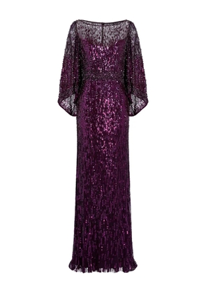 Jenny Packham Ines sequin-embellished maxi dress - Purple