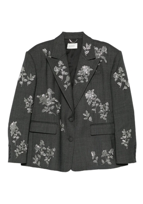 MARKGONG floral-embellished button jacket - Grey