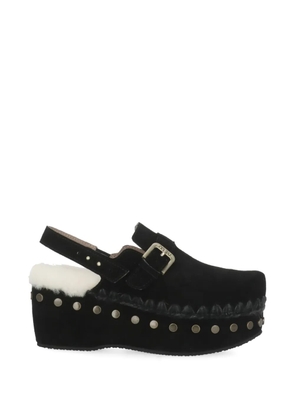 Mou buckle-detail leather mules - Black