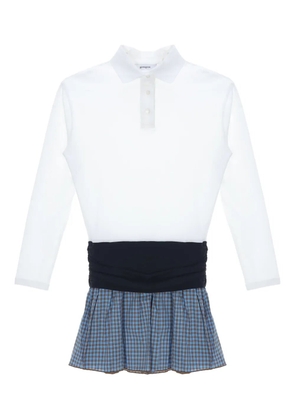Gimaguas Chico polo-neck gingham mini dress - White