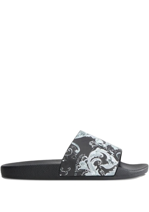 Versace Jeans Couture baroque print open toe sandals - Black