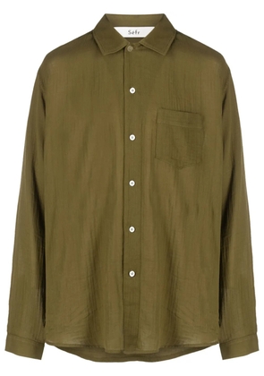 Séfr Leo long-sleeve cotton shirt - Green