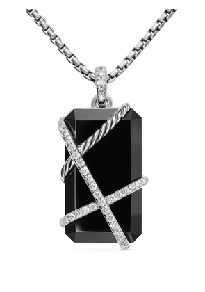 David Yurman sterling silver Cable Wrap diamond amulet (45mm)