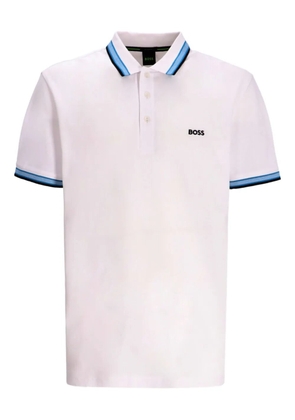 BOSS contrasting-trim polo shirt - White