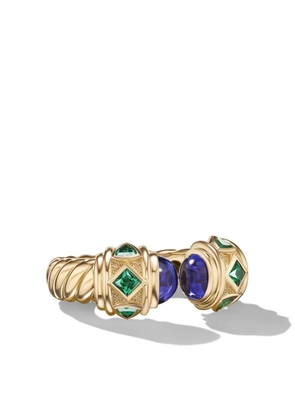David Yurman 18kt yellow gold Renaissance tanzanite and tsavorite ring (6.5mm)