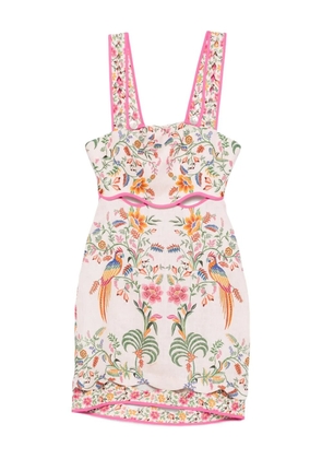 FARM Rio floral-embroidery mini dress - Pink