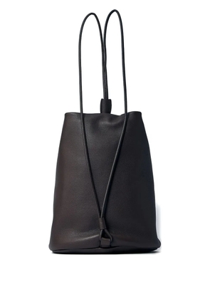 The Row Joe pebble-grain drawstring backpack - Brown