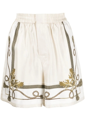 Alexander Wang Baroque-print silk shorts - Neutrals
