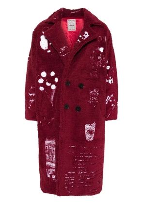 KidSuper graphic embroidery double-breasted coat - Red