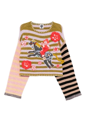 YANYAN KNITS fuzzy-horse jumper - Purple