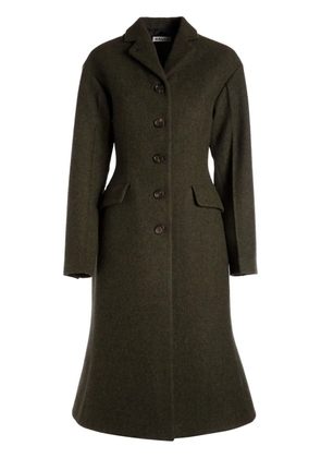 Bally fitted-waist long wool coat - Green