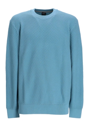 BOSS cotton crew-neck sweater - Blue