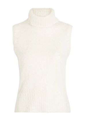 Veronica Beard Mazzy roll-neck sleeveless vest - White