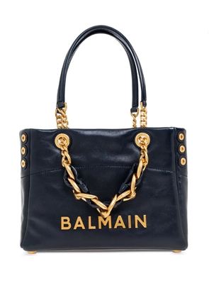 Balmain small Cabas 1945 chain embellished studded tote bag - Blue