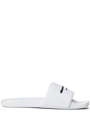 Alexander Wang Aw Pool logo-embossed slides - White