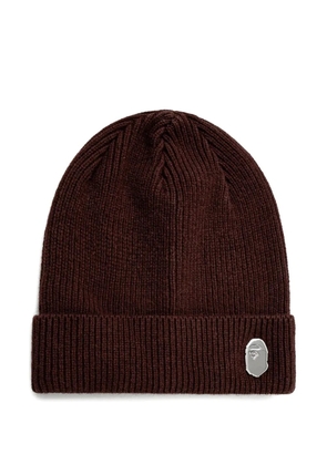 A BATHING APE® wool-blend beanie hat - Brown