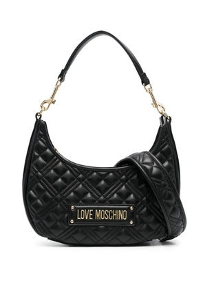 Love Moschino logo-plaque quilted shoulder bag - Black
