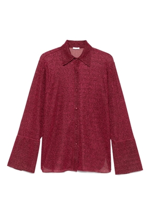 Oséree glitter-embellished bell-sleeve shirt - Red