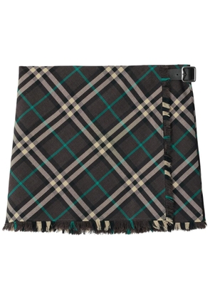 Burberry check-pattern mini skirt - Grey