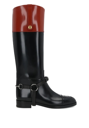 Gucci Pre-Owned harness-detail knee boots - Black