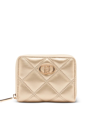 LIU JO monogram-plaque quilted wallet - Gold