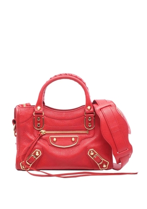 Balenciaga Pre-Owned 2010-2025 Mini Chevre Motocross Classic Metallic Edge City Satchel handbag - Red