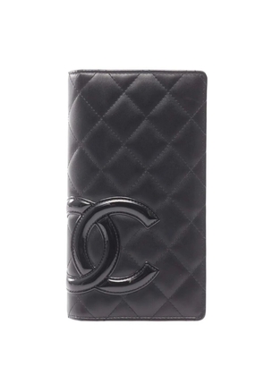 CHANEL Pre-Owned 2009-2010 CC Quilted Lambskin Cambon Ligne Wallet long wallets - Black