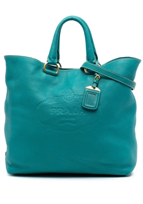 Prada Pre-Owned 2013-2025 Vitello Daino Canapa Logo Open Convertible Tote satchel - Blue