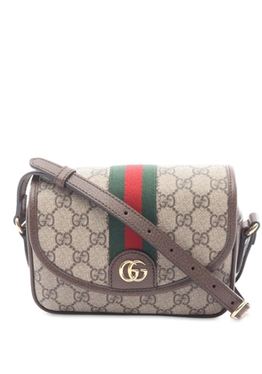 Gucci Pre-Owned 2016-2025 GG Supreme Web Ophidia Flap crossbody bag - Brown