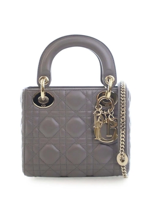 Christian Dior Pre-Owned 2017 Mini Lambskin Cannage Lady Dior satchel - Grey