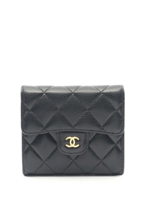CHANEL Pre-Owned 2021 CC Quilted Caviar Flap Wallet small wallets - Black