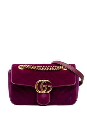Gucci Pre-Owned 2016-2025 Small GG Marmont Matelasse Velvet shoulder bag - Purple