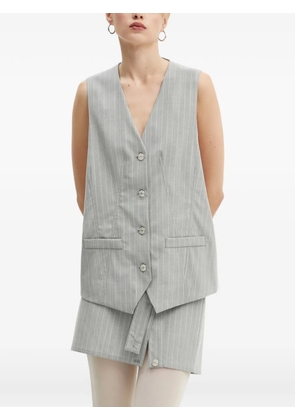 MOSCHINO JEANS pinstripe-pattern button-fastening waistcoat - Grey