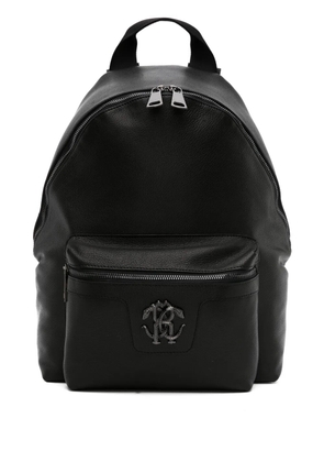 Roberto Cavalli Mirror Snake-plaque leather backpack - Black