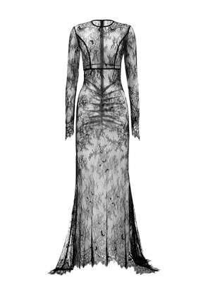 Lika lace long-sleeve maxi dress - Black