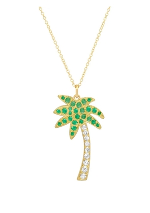 Jennifer Meyer palm tree-charm emerald and diamond necklace - Gold