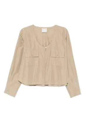 Forte Forte flap-pocket long-sleeved blouse - Neutrals