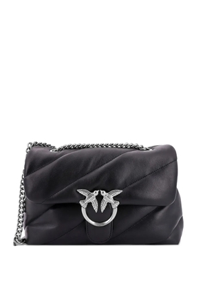 PINKO medium Classic Love matelassé flap leather shoulder bag - Black