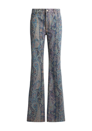 ETRO floral paisley-motif flared jeans - Blue