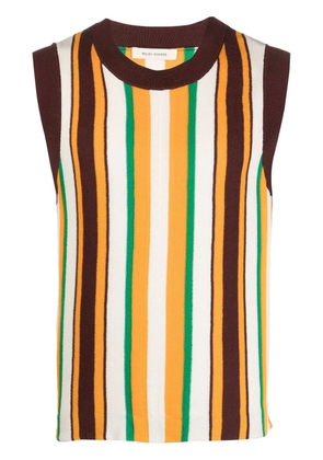 Wales Bonner Scale striped knitted vest - Brown