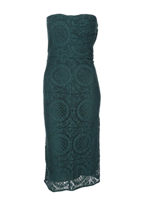Burberry Pre-Owned lace-overlay strapless dress - Green