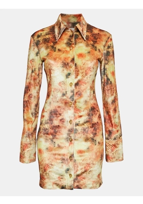 Nanushka abstract-pattern print mini dress - Orange