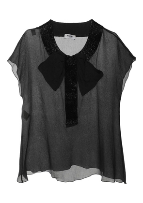Moschino Pre-Owned bow-detail embellished blouse - Black